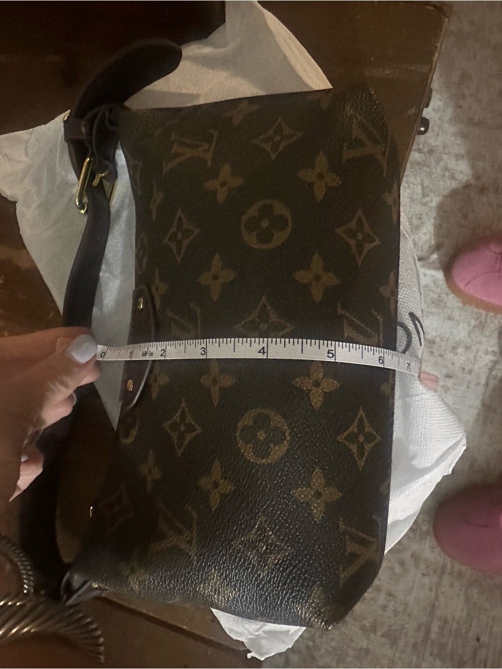 Source Unknown Brown & Gold Monogram Shoulder Bag - Picture 11 of 13